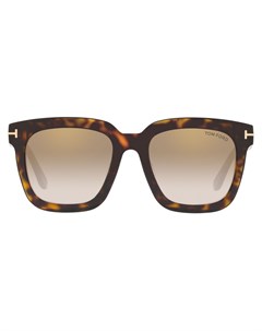 Солнцезащитные очки в квадратной оправе черепаховой расцветки Tom ford eyewear