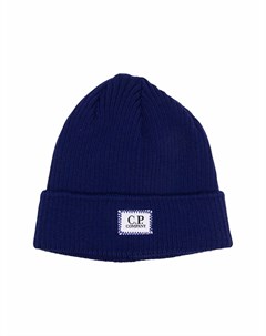 Шерстяная шапка бини с нашивкой логотипом C.p. company kids