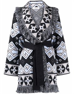 Шерстяное пальто с геометричным узором и бахромой Charlott