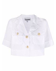 Укороченная рубашка с короткими рукавами Ganni
