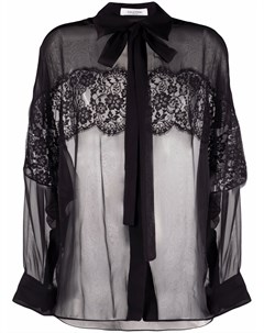 Блузка с длинными рукавами и кружевом Valentino