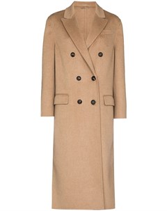 Двубортное пальто с заостренными лацканами Brunello cucinelli