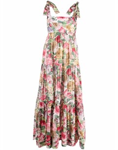 Ярусное платье макси с цветочным принтом Zimmermann