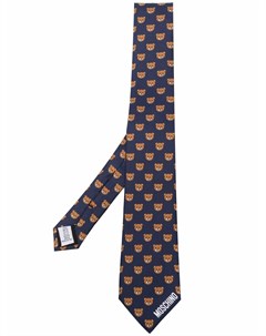 Шелковый галстук с логотипом Moschino