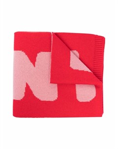 Шерстяной шарф вязки интарсия с логотипом Marni kids