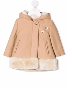Пальто с искусственным мехом и капюшоном Chloé kids