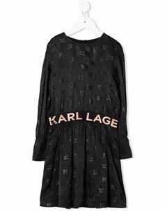 Платье мини с вышитым логотипом Karl lagerfeld kids