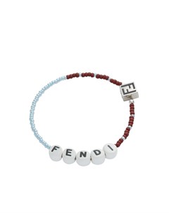 Браслет с бусинами и подвеской логотипом Fendi