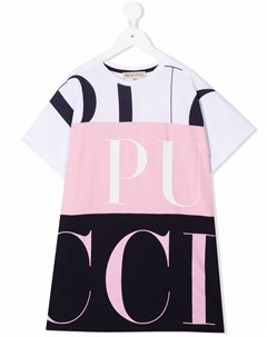 Платье футболка в стиле колор блок с логотипом Emilio pucci junior