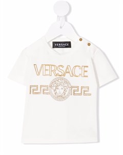 Футболка с тисненым логотипом Versace kids