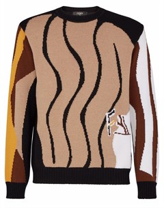 Шерстяной джемпер с логотипом Fendi