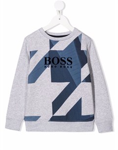 Флисовая толстовка с геометричным принтом Boss kidswear