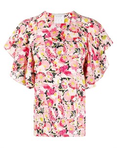 Блузка с объемными рукавами и цветочным принтом Stella mccartney