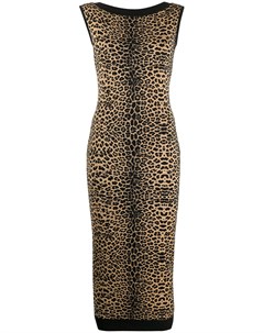 Платье Maribelle вязки интарсия с леопардовым узором Philipp plein