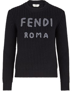 Вязаный джемпер с логотипом Fendi