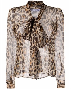 Шелковая блузка 2010 го года с леопардовым принтом Christian dior