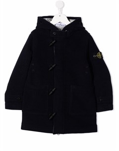 Однобортное пальто Montgomery с капюшоном Stone island junior