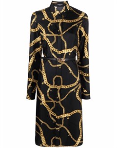Шелковая рубашка Greca Chain с поясом Versace