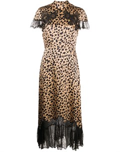 Платье миди с леопардовым принтом Saloni