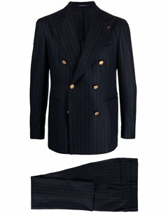 Полосатый костюм с двубортным пиджаком Tagliatore