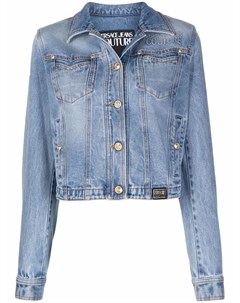 Джинсовая куртка с нашивкой логотипом Versace jeans couture