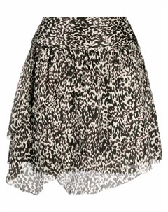 Шелковая юбка мини с анималистичным принтом Iro