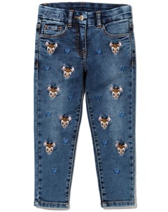 Прямые джинсы с вышивкой Bambi Monnalisa