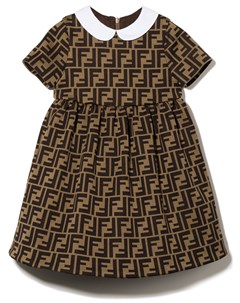Платье с короткими рукавами и логотипом FF Fendi kids