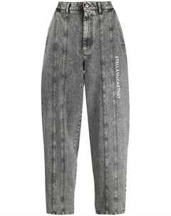 Зауженные джинсы с эффектом потертости и логотипом Stella mccartney