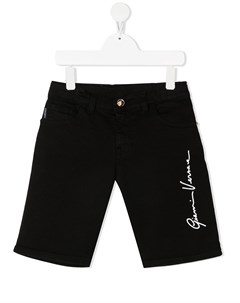 Джинсовые шорты с логотипом Versace kids