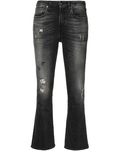 Укороченные джинсы с эффектом потертости R13