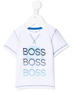Футболка с контрастной строчкой и логотипом Boss kidswear