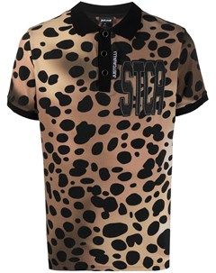Рубашка поло с леопардовым принтом и логотипом Just cavalli