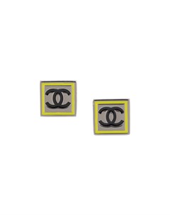 Квадратные серьги 2004 го года с логотипом CC Chanel pre-owned