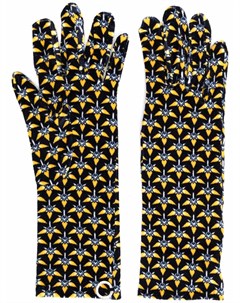 Бархатные перчатки с геометричным принтом Paco rabanne