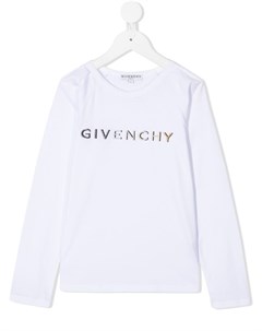 Топ с длинными рукавами и вышитым логотипом Givenchy kids