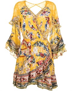 Платье трапеция с оборками и цветочным принтом Camilla