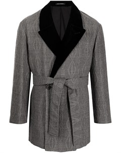 Пальто фактурной вязки с поясом Emporio armani