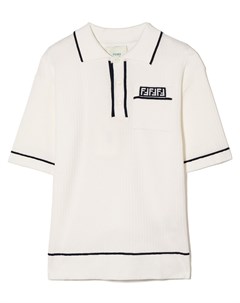 Рубашка поло с короткими рукавами и логотипом FF Fendi kids