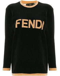 Фактурный джемпер с логотипом Fendi pre-owned