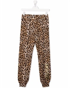 Спортивные брюки с леопардовым принтом Moschino kids