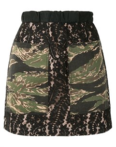 Кружевная юбка мини с камуфляжным принтом Nº21