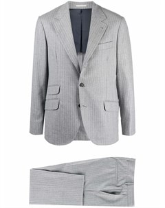 Полосатый костюм с однобортным пиджаком Brunello cucinelli