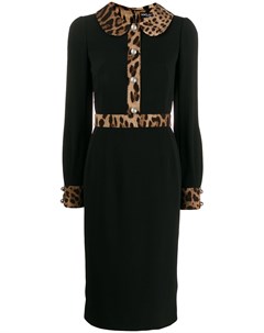 Платье с леопардовыми вставками Dolce&gabbana