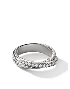 Серебряное кольцо Crossover с бриллиантами David yurman