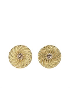 Серьги гвоздики Kundalini Spiral из переработанного желтого золота с бриллиантами Flora bhattachary