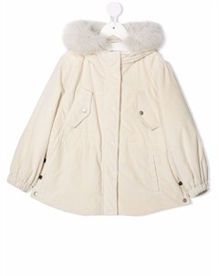 Пальто с капюшоном Brunello cucinelli kids