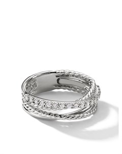 Серебряное кольцо Crossover с бриллиантом David yurman