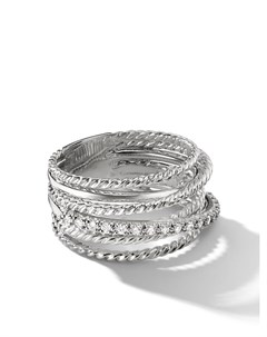 Серебряное кольцо Crossover с бриллиантом David yurman