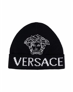 Двухцветная шапка вязки интарсия Versace kids